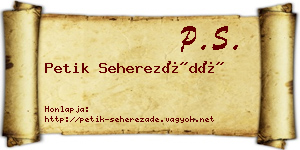 Petik Seherezádé névjegykártya